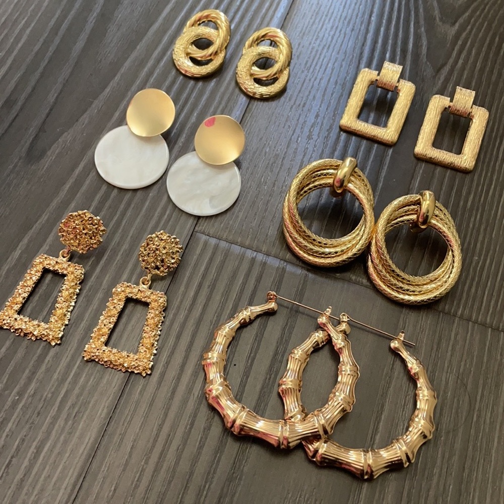 NEW Set of new trendy luxury gold earrings - Picture 11 of 13